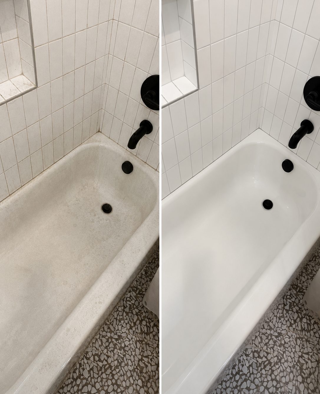 Bathroom before and after Klinner cleaning