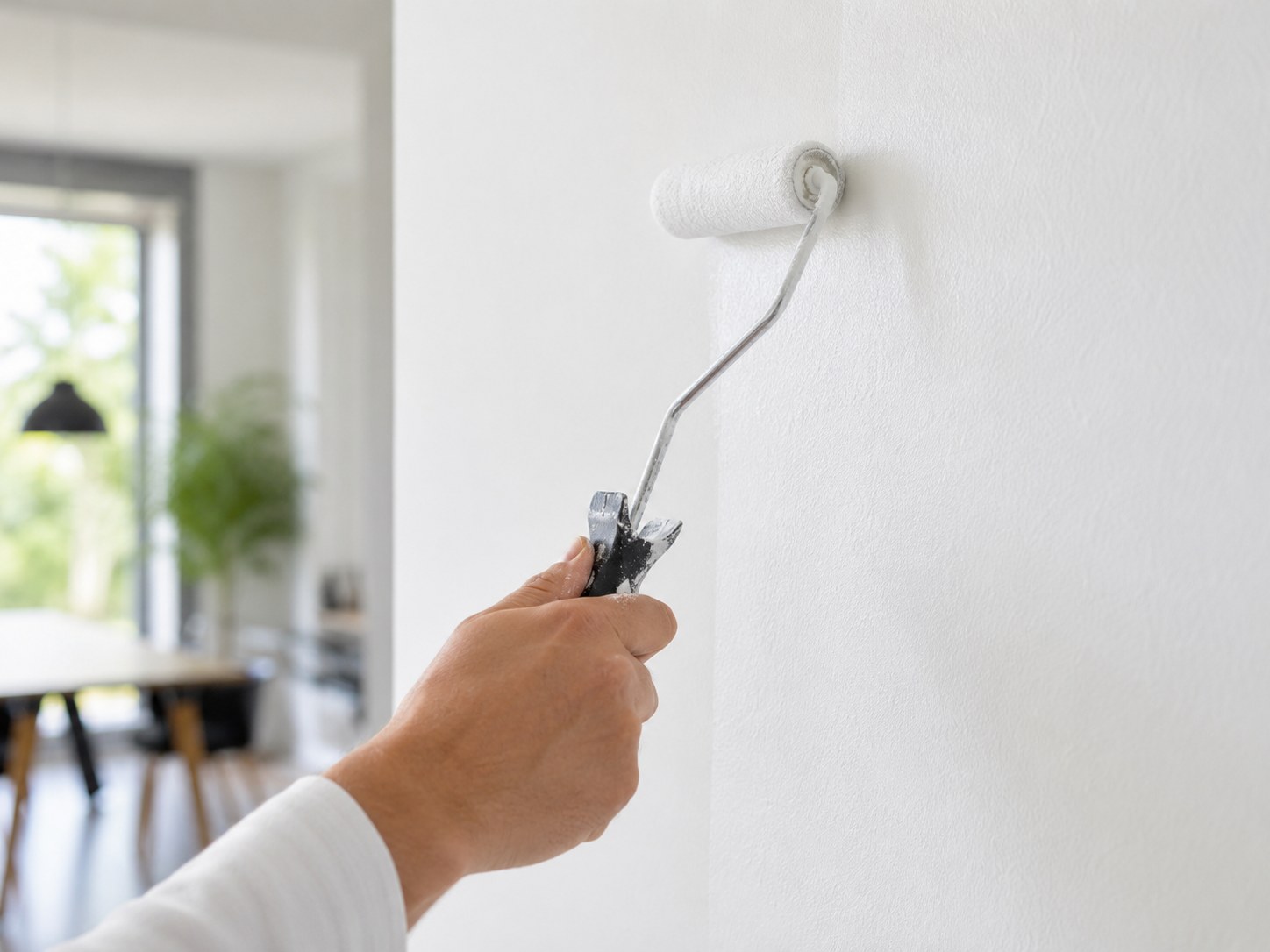 Wall touch-up painting during handyman service