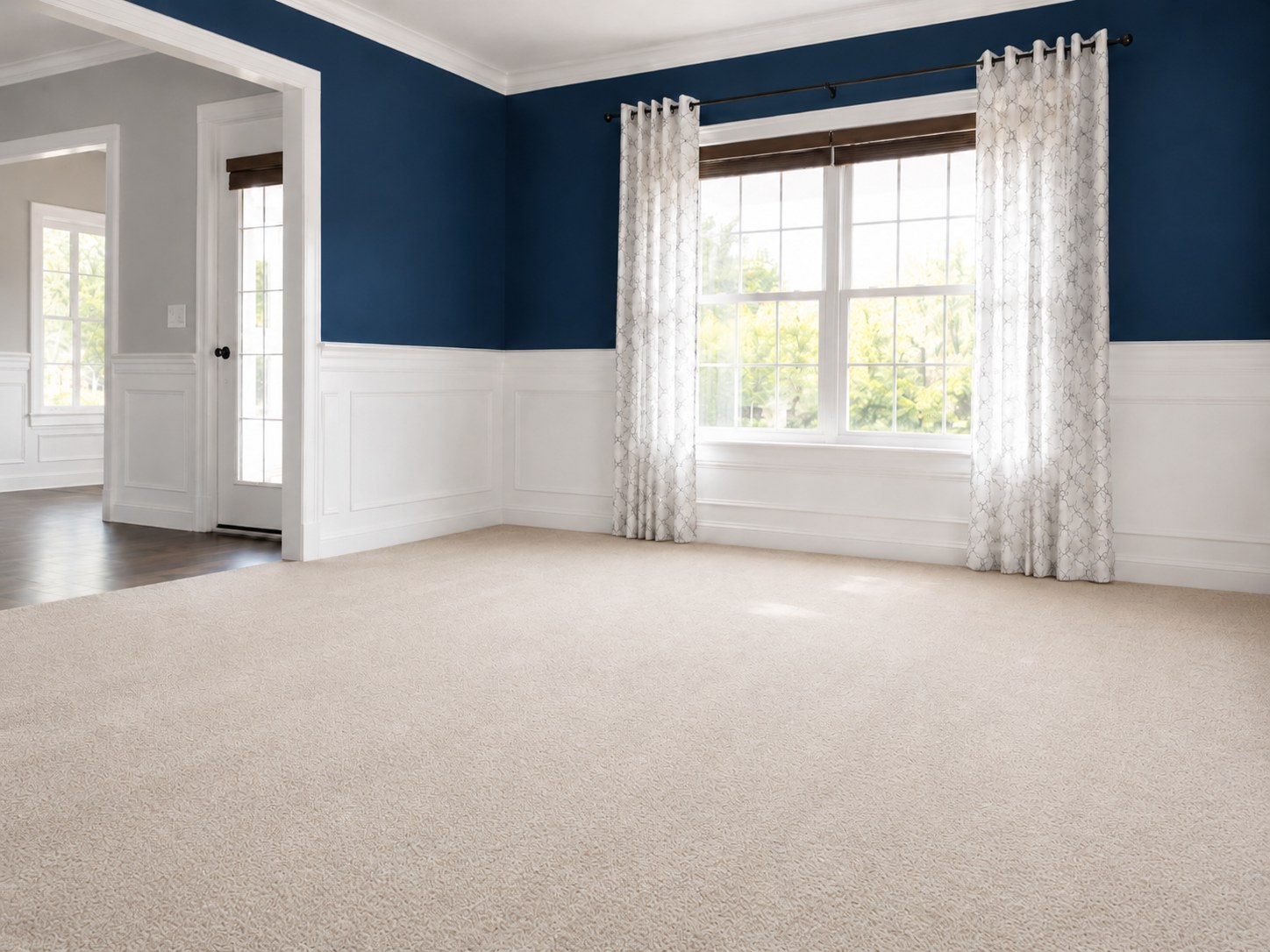 Carpeted room cleaned for move-out