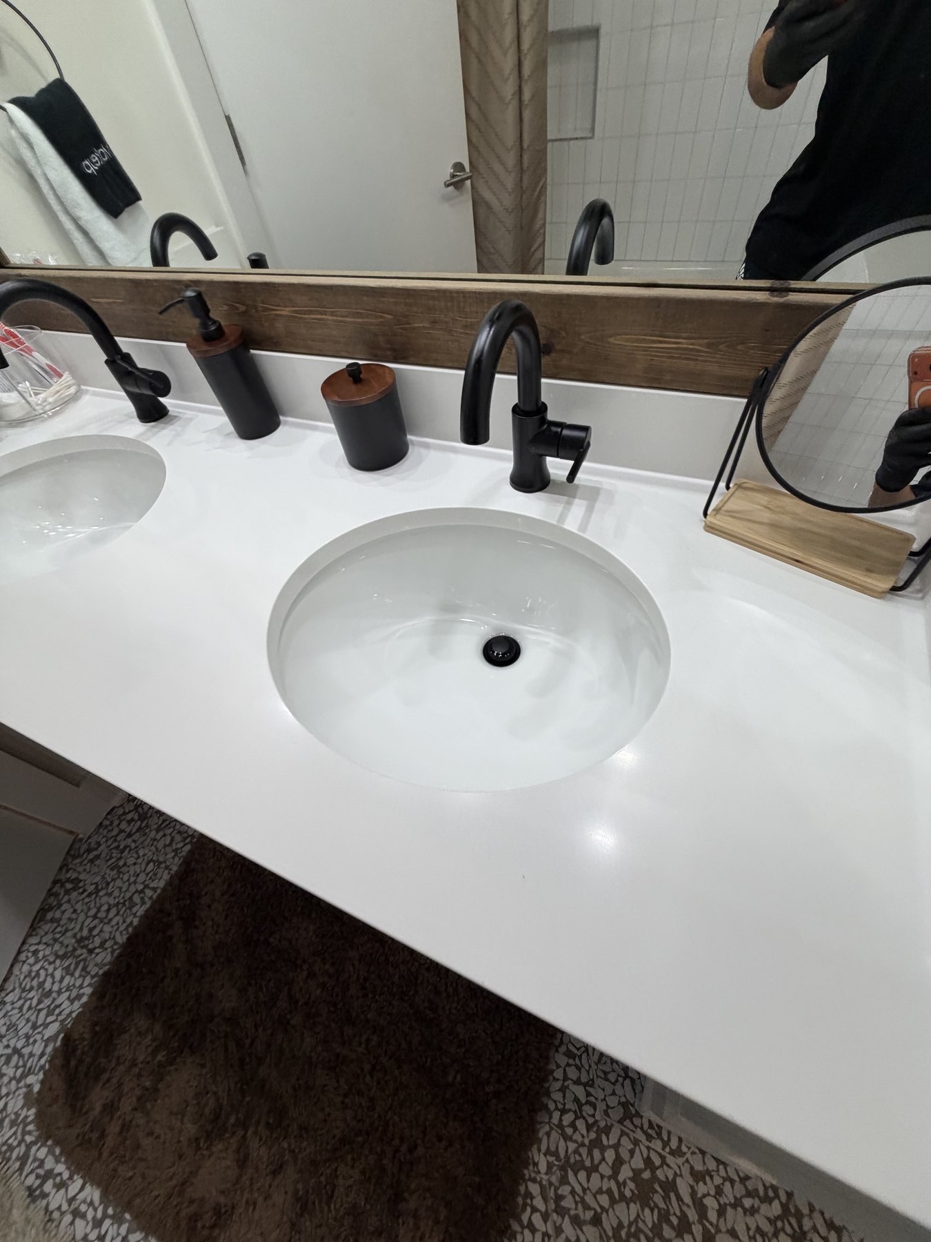 Bathroom sink maintained with recurring cleaning